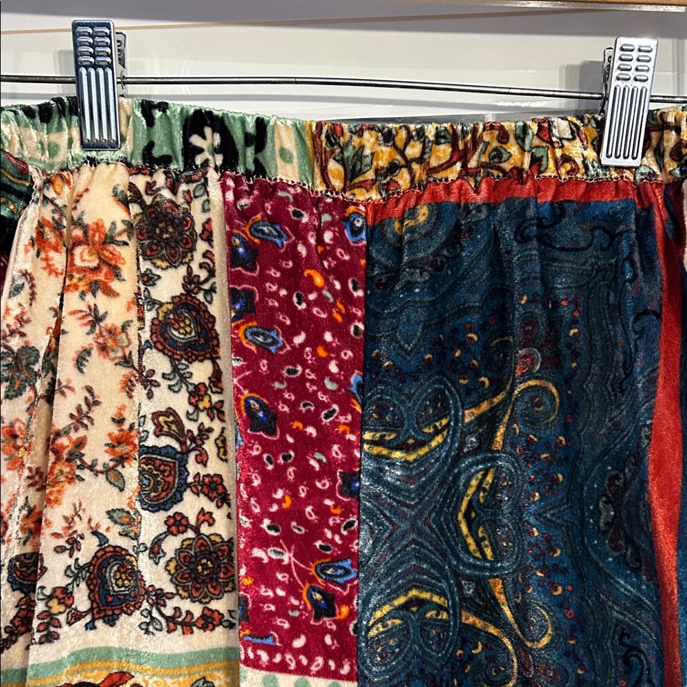 Patchwork Velvet Wide-Leg Pants - image 3